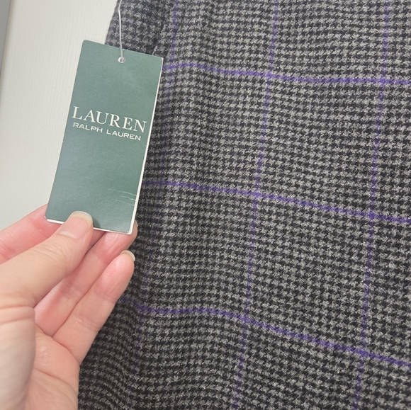 Lauren Ralph Lauren Cropped Wool Blend Pants Career Wear Academia Preppy Gray 14 - Picture 5 of 12